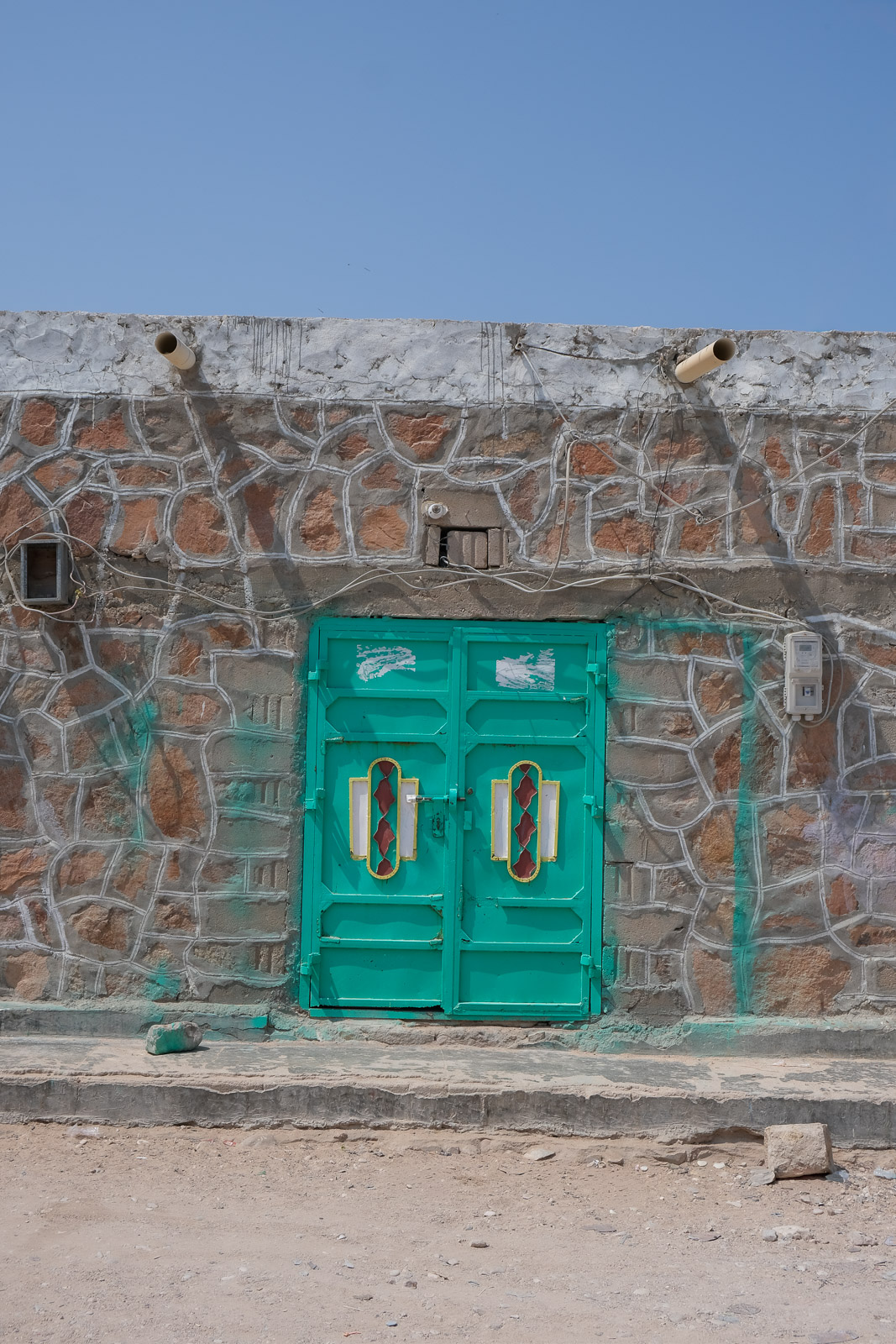 Turquoise door=